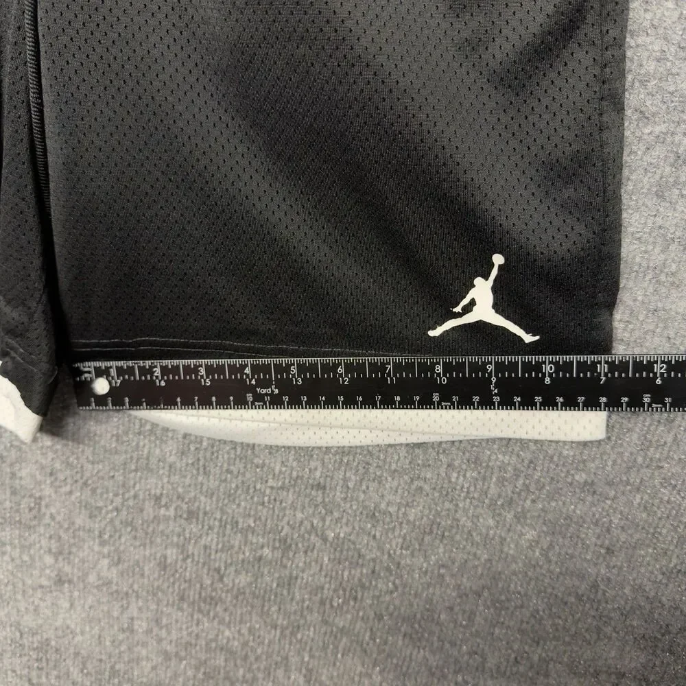 Jordan DA7206-010 Men's Spellout Mesh Shorts Drawstring Black Size Small Pockets